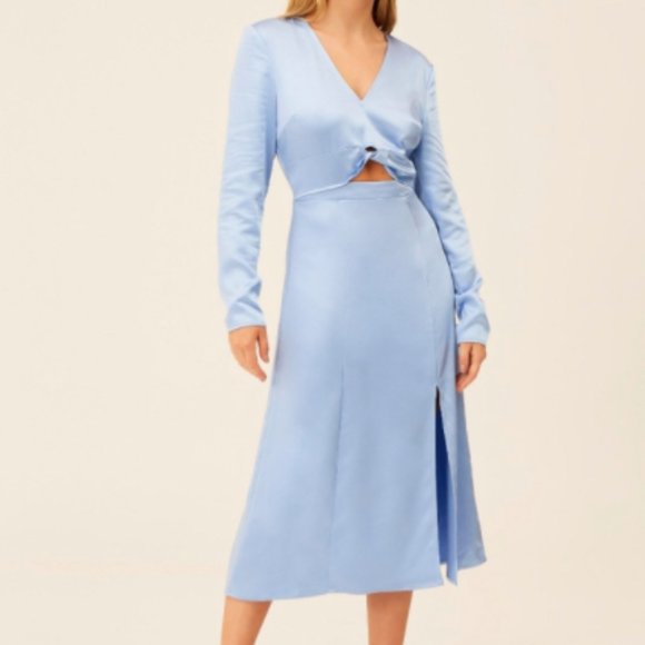 THE FIFTH Fusion Long Sleeve Midi Dress Sky M 6 - Picture 1 of 5